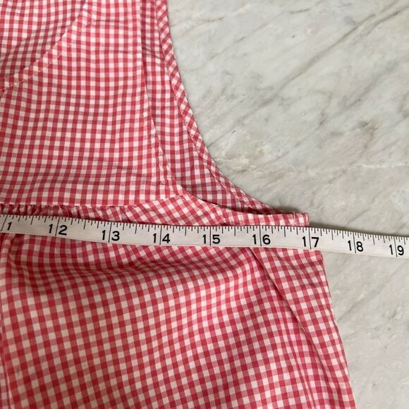 Madewell Tank Top Red White Embroidered Checkered Gingham Sleeveless Sz XS - Picture 6 of 8